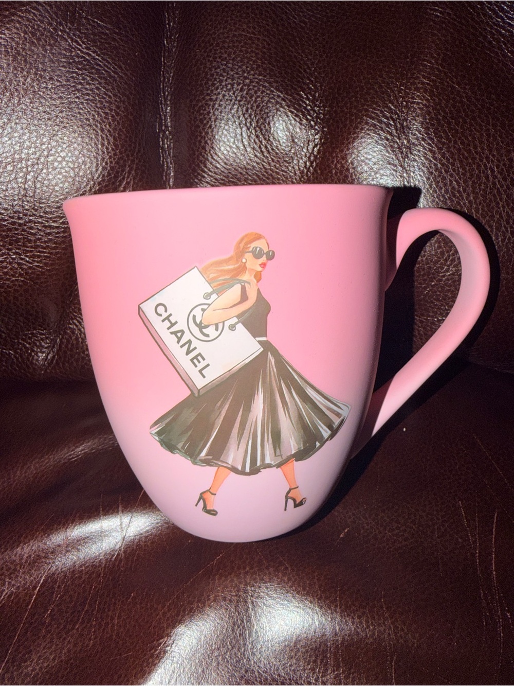 Pink Fashionista Mug with Chanel Shopping Bag